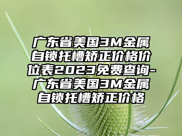 广东省美国3M金属自锁托槽矫正价格价位表2023免费查询-广东省美国3M金属自锁托槽矫正价格