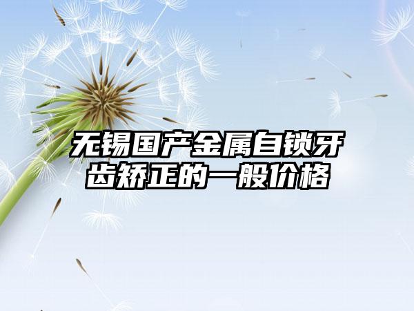 无锡国产金属自锁牙齿矫正的一般价格