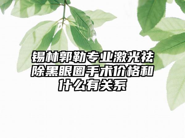 锡林郭勒专业激光祛除黑眼圈手术价格和什么有关系
