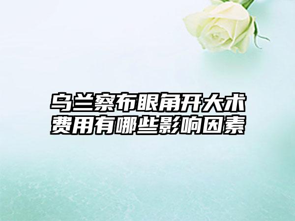 乌兰察布眼角开大术费用有哪些影响因素