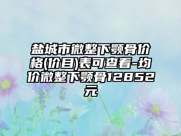 盐城市微整下颚骨价格(价目)表可查看-均价微整下颚骨12852元