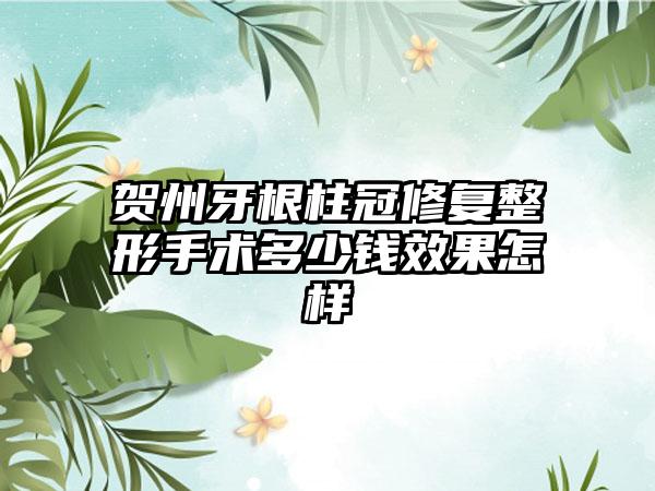 贺州牙根柱冠修复整形手术多少钱效果怎样