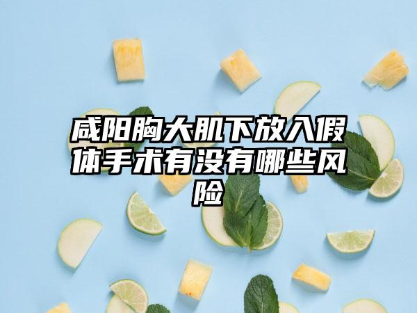 咸阳胸大肌下放入假体手术有没有哪些风险