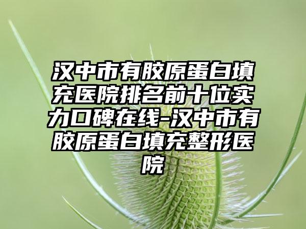 汉中市有胶原蛋白填充医院排名前十位实力口碑在线-汉中市有胶原蛋白填充整形医院
