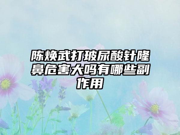 陈焕武打玻尿酸针隆鼻危害大吗有哪些副作用