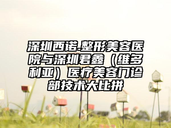深圳西诺.整形美容医院与深圳君鑫（维多利亚）医疗美容门诊部技术大比拼
