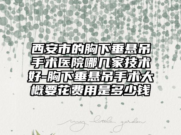 西安市的胸下垂悬吊手术医院哪几家技术好-胸下垂悬吊手术大概要花费用是多少钱