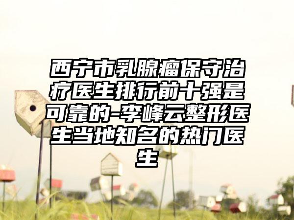 西宁市乳腺瘤保守治疗医生排行前十强是可靠的-李峰云整形医生当地知名的热门医生