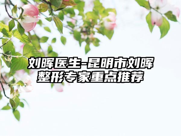 刘晖医生-昆明市刘晖整形专家重点推荐