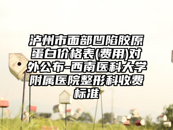 泸州市面部凹陷胶原蛋白价格表(费用)对外公布-西南医科大学附属医院整形科收费标准