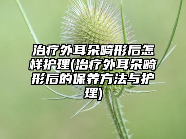 治疗外耳朵畸形后怎样护理(治疗外耳朵畸形后的保养方法与护理)