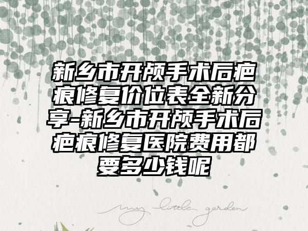 新乡市开颅手术后疤痕修复价位表全新分享-新乡市开颅手术后疤痕修复医院费用都要多少钱呢