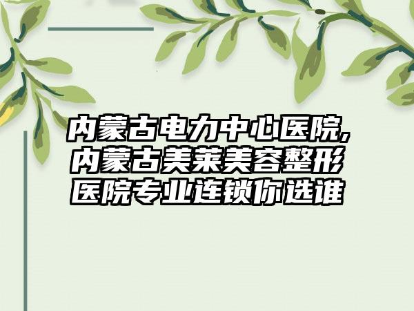 内蒙古电力中心医院,内蒙古美莱美容整形医院专业连锁你选谁
