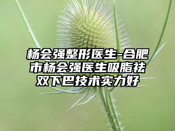 杨会强整形医生-合肥市杨会强医生吸脂祛双下巴技术实力好