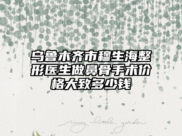 乌鲁木齐市穆生海整形医生做鼻骨手术价格大致多少钱