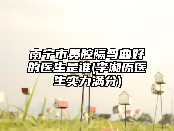 南宁市鼻腔隔弯曲好的医生是谁(李湘原医生实力满分)