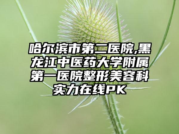 哈尔滨市第二医院,黑龙江中医药大学附属第一医院整形美容科实力在线PK