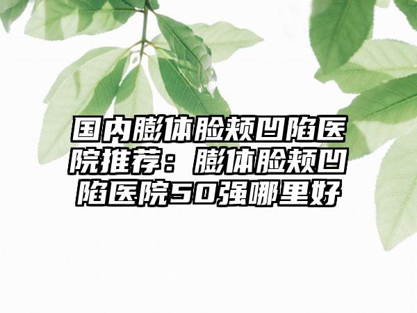 国内膨体脸颊凹陷医院推荐：膨体脸颊凹陷医院50强哪里好