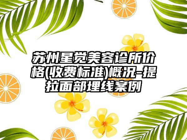 苏州星觉美容诊所价格(收费标准)概况-提拉面部埋线案例