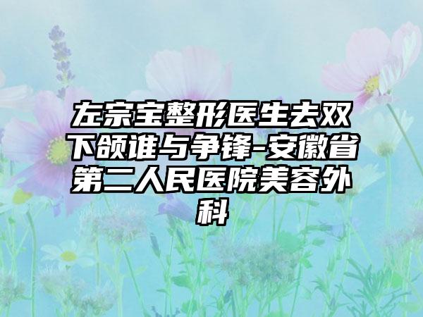 左宗宝整形医生去双下颌谁与争锋-安徽省第二人民医院美容外科