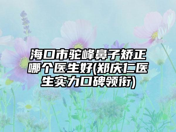 海口市驼峰鼻子矫正哪个医生好(郑庆仁医生实力口碑领衔)