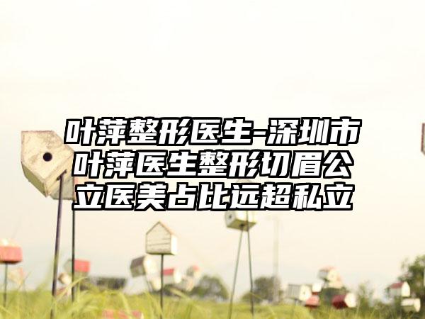 叶萍整形医生-深圳市叶萍医生整形切眉公立医美占比远超私立