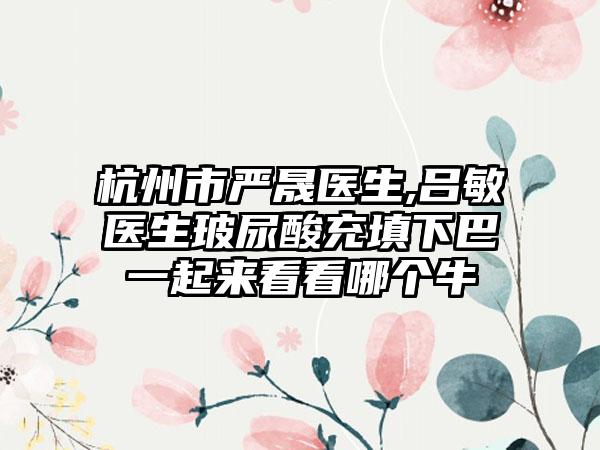 杭州市严晟医生,吕敏医生玻尿酸充填下巴一起来看看哪个牛