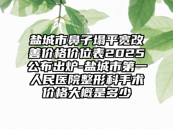 盐城市鼻子塌平宽改善价格价位表2025公布出炉-盐城市第一人民医院整形科手术价格大概是多少