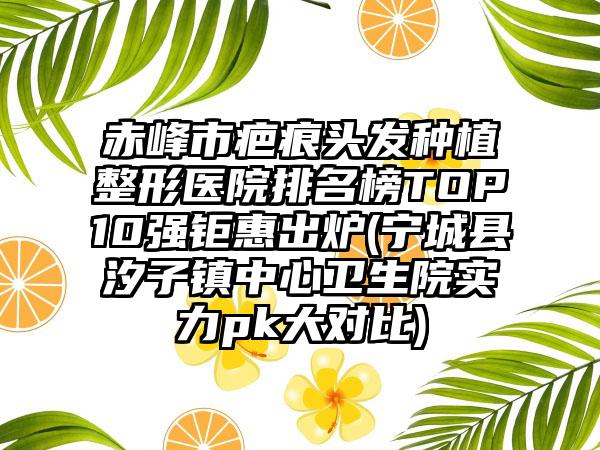 赤峰市疤痕头发种植整形医院排名榜TOP10强钜惠出炉(宁城县汐子镇中心卫生院实力pk大对比)