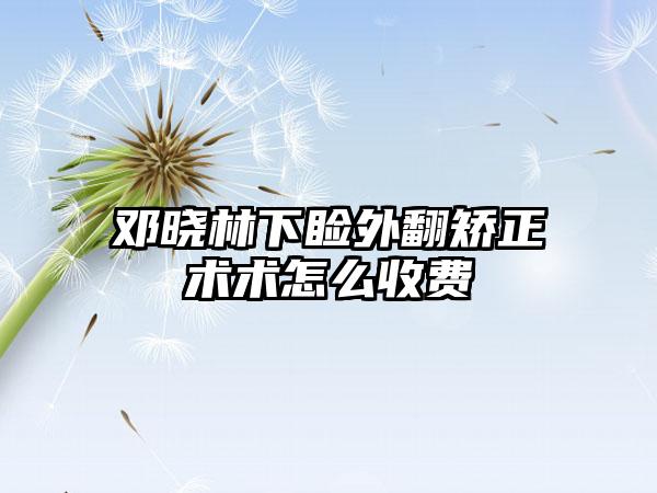 邓晓林下睑外翻矫正术术怎么收费
