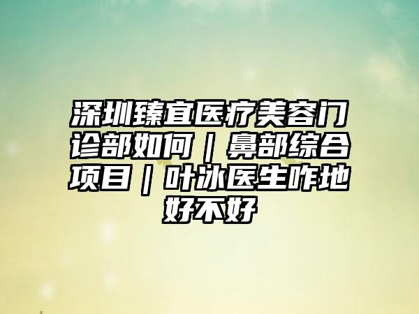 深圳臻宜医疗美容门诊部如何｜鼻部综合项目｜叶冰医生咋地好不好