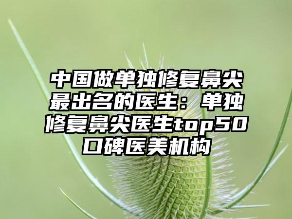 中国做单独修复鼻尖最出名的医生：单独修复鼻尖医生top50口碑医美机构