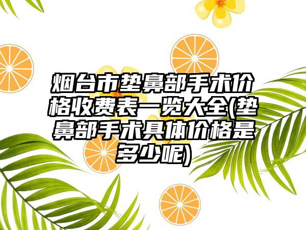 烟台市垫鼻部手术价格收费表一览大全(垫鼻部手术具体价格是多少呢)