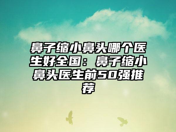 鼻子缩小鼻头哪个医生好全国：鼻子缩小鼻头医生前50强推荐