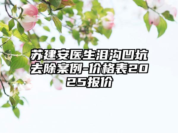 苏建安医生泪沟凹坑去除案例-价格表2025报价