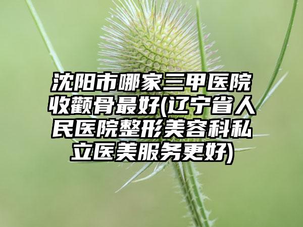 沈阳市哪家三甲医院收颧骨最好(辽宁省人民医院整形美容科私立医美服务更好)
