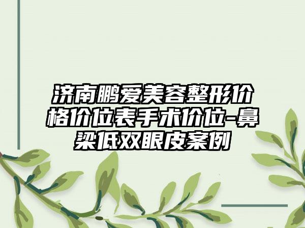 济南鹏爱美容整形价格价位表手术价位-鼻梁低双眼皮案例