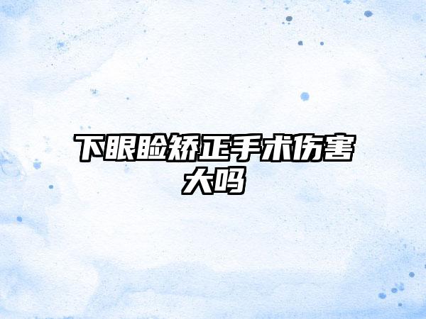 下眼睑矫正手术伤害大吗