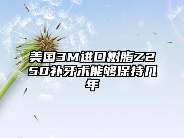美国3M进口树脂Z250补牙术能够保持几年