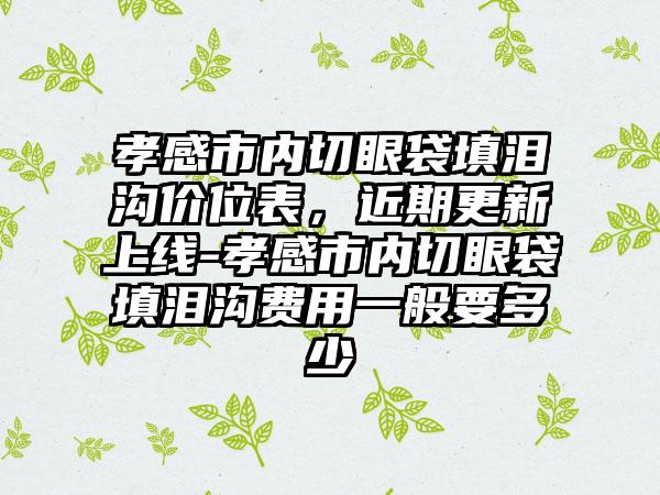 孝感市内切眼袋填泪沟价位表，近期更新上线-孝感市内切眼袋填泪沟费用一般要多少