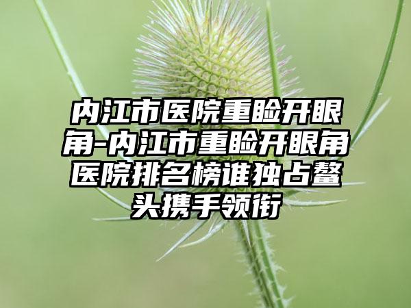 内江市医院重睑开眼角-内江市重睑开眼角医院排名榜谁独占鳌头携手领衔