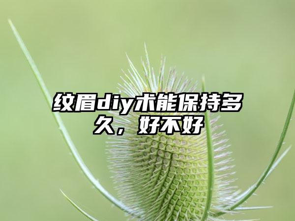 纹眉diy术能保持多久，好不好