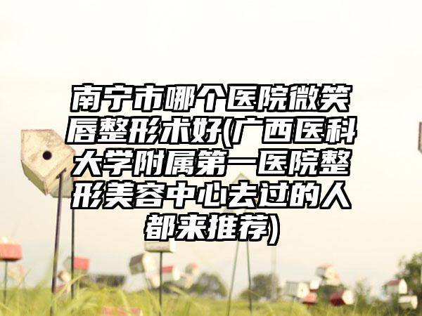 南宁市哪个医院微笑唇整形术好(广西医科大学附属第一医院整形美容中心去过的人都来推荐)