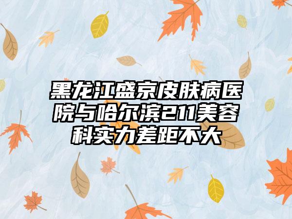 黑龙江盛京皮肤病医院与哈尔滨211美容科实力差距不大