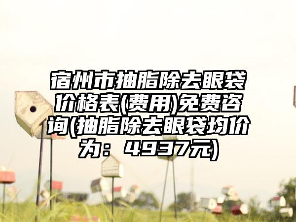 宿州市抽脂除去眼袋价格表(费用)免费咨询(抽脂除去眼袋均价为：4937元)
