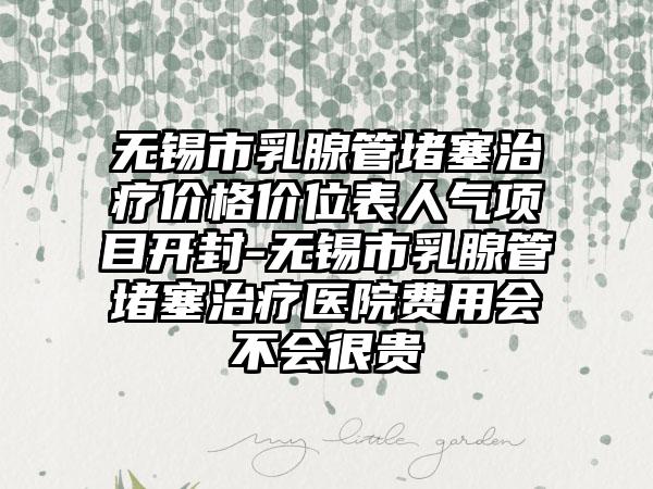 无锡市乳腺管堵塞治疗价格价位表人气项目开封-无锡市乳腺管堵塞治疗医院费用会不会很贵