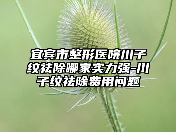 宜宾市整形医院川子纹祛除哪家实力强-川子纹祛除费用问题