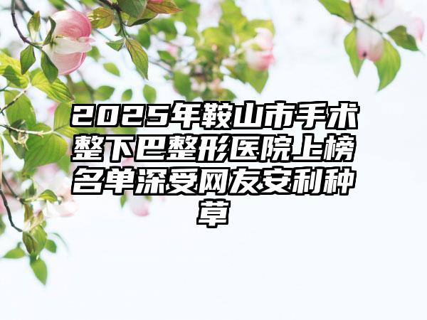 2025年鞍山市手术整下巴整形医院上榜名单深受网友安利种草
