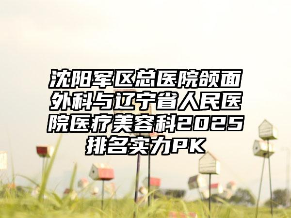 沈阳军区总医院颌面外科与辽宁省人民医院医疗美容科2025排名实力PK