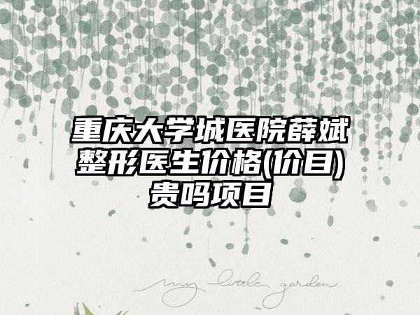 重庆大学城医院薛斌整形医生价格(价目)贵吗项目